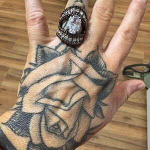 Park Lane Black and Silver Statement Ring